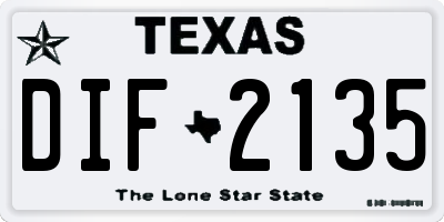 TX license plate DIF2135