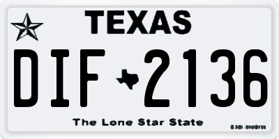 TX license plate DIF2136