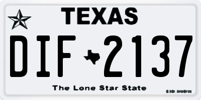 TX license plate DIF2137