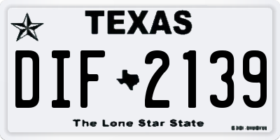 TX license plate DIF2139