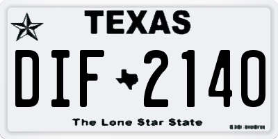 TX license plate DIF2140
