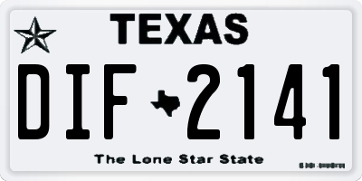 TX license plate DIF2141