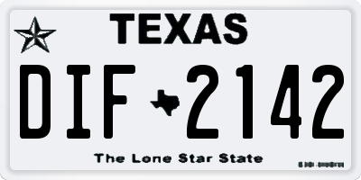 TX license plate DIF2142