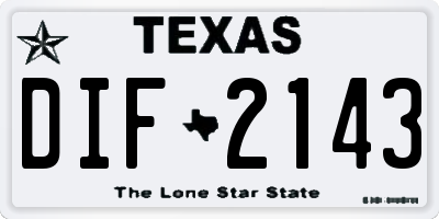 TX license plate DIF2143