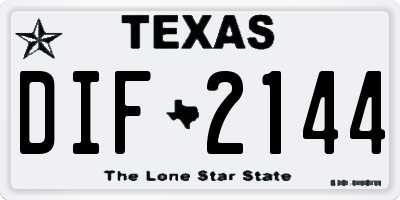 TX license plate DIF2144