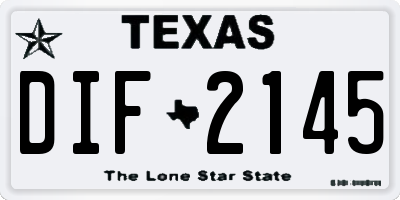 TX license plate DIF2145