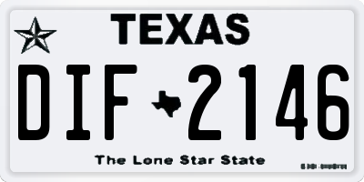 TX license plate DIF2146