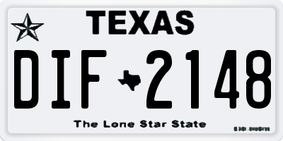 TX license plate DIF2148