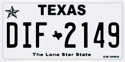 TX license plate DIF2149