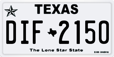 TX license plate DIF2150