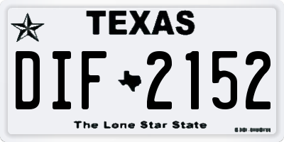 TX license plate DIF2152