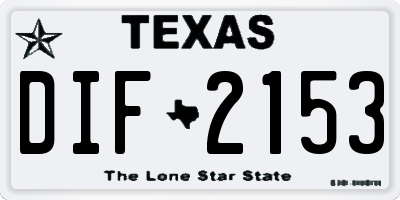 TX license plate DIF2153