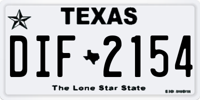 TX license plate DIF2154