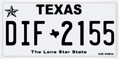 TX license plate DIF2155