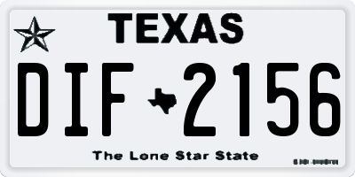 TX license plate DIF2156