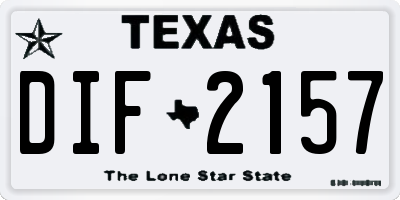 TX license plate DIF2157