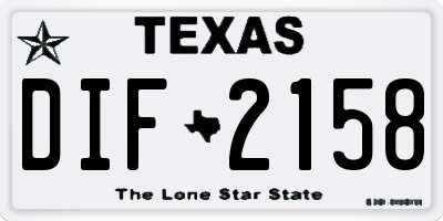 TX license plate DIF2158