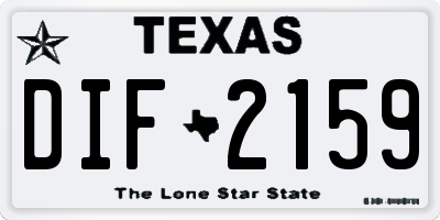 TX license plate DIF2159