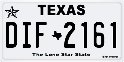 TX license plate DIF2161