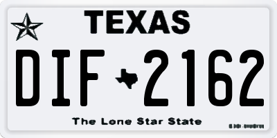 TX license plate DIF2162