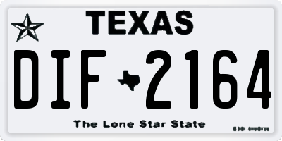 TX license plate DIF2164