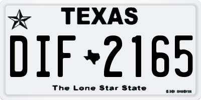 TX license plate DIF2165
