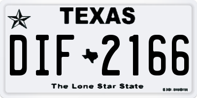 TX license plate DIF2166