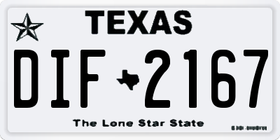 TX license plate DIF2167