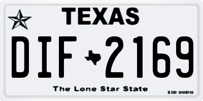 TX license plate DIF2169