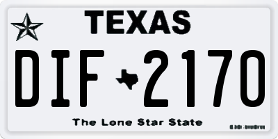 TX license plate DIF2170