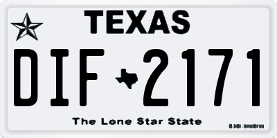 TX license plate DIF2171