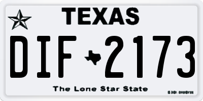 TX license plate DIF2173