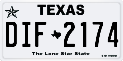 TX license plate DIF2174