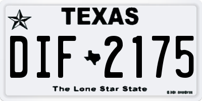 TX license plate DIF2175