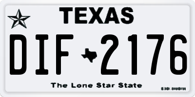 TX license plate DIF2176