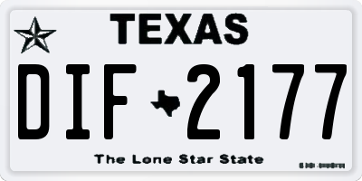 TX license plate DIF2177
