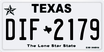 TX license plate DIF2179