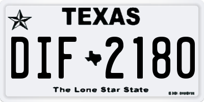 TX license plate DIF2180
