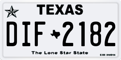 TX license plate DIF2182