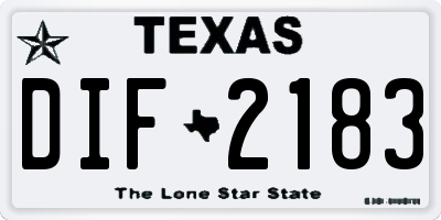 TX license plate DIF2183