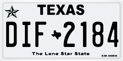TX license plate DIF2184