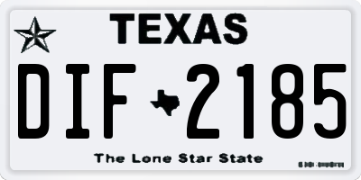 TX license plate DIF2185