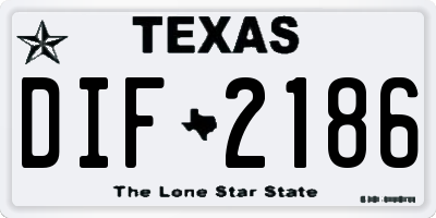 TX license plate DIF2186