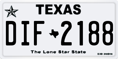 TX license plate DIF2188