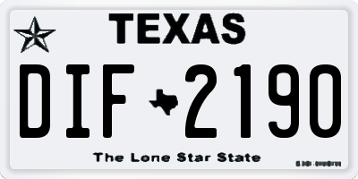 TX license plate DIF2190