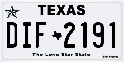 TX license plate DIF2191