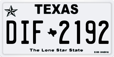 TX license plate DIF2192
