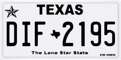 TX license plate DIF2195