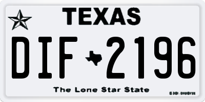 TX license plate DIF2196