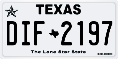 TX license plate DIF2197